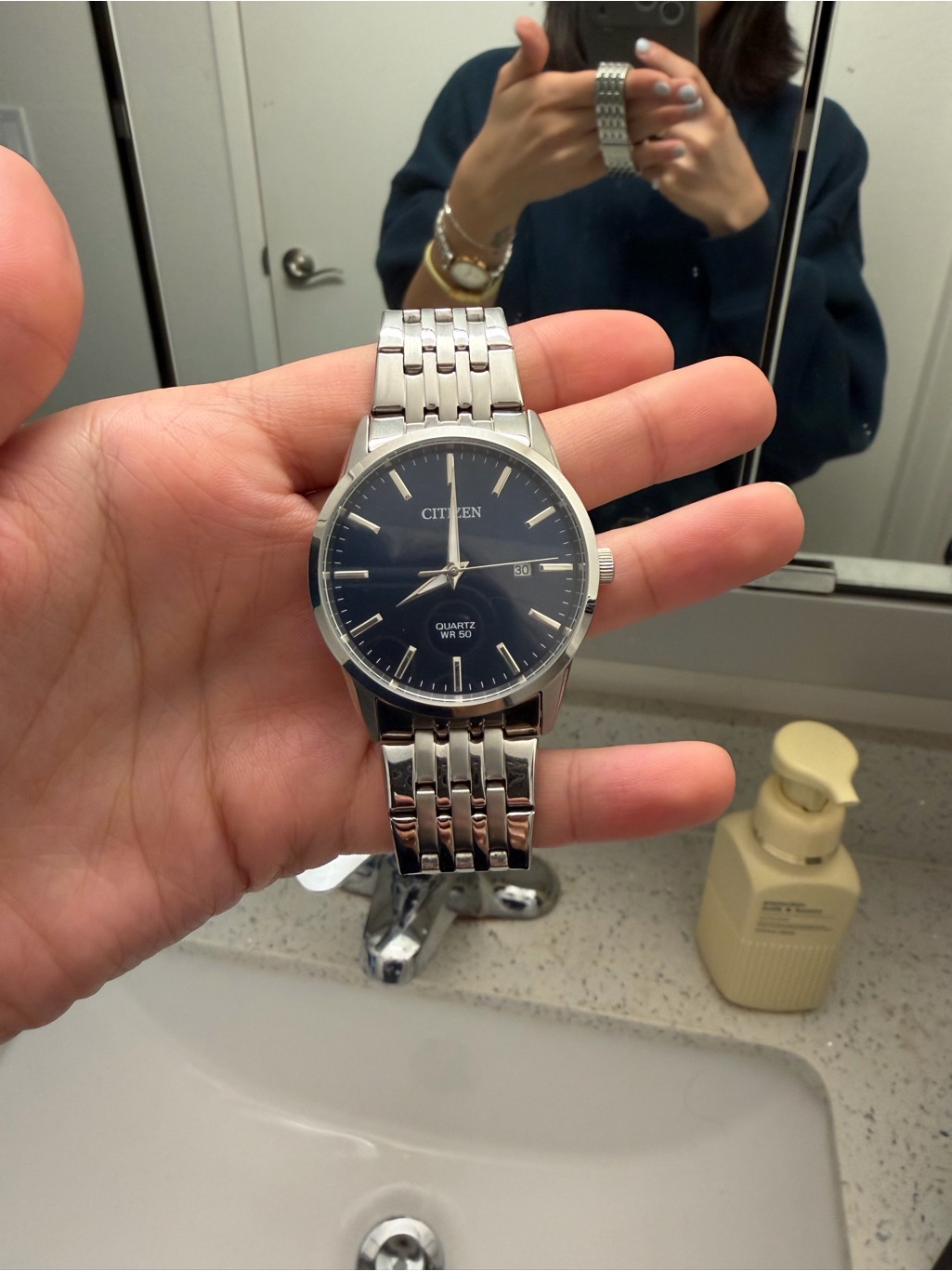 Citizen Stainless Steel Bracelet Watch With Navy Dial